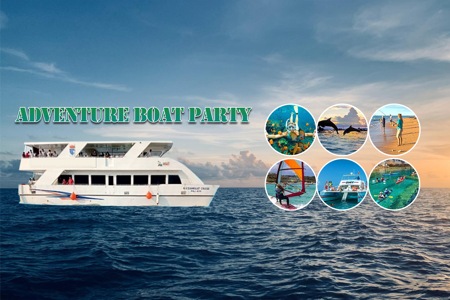 Experience Goa’s Monsoon Magic: Adventure Party Boat with Watersports (10AM & 2PM Trips)